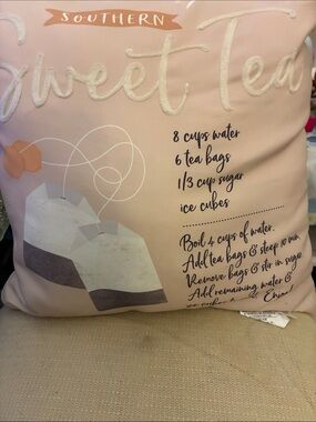Sweet Tea Decorative Throw Pillow - Pink-southern